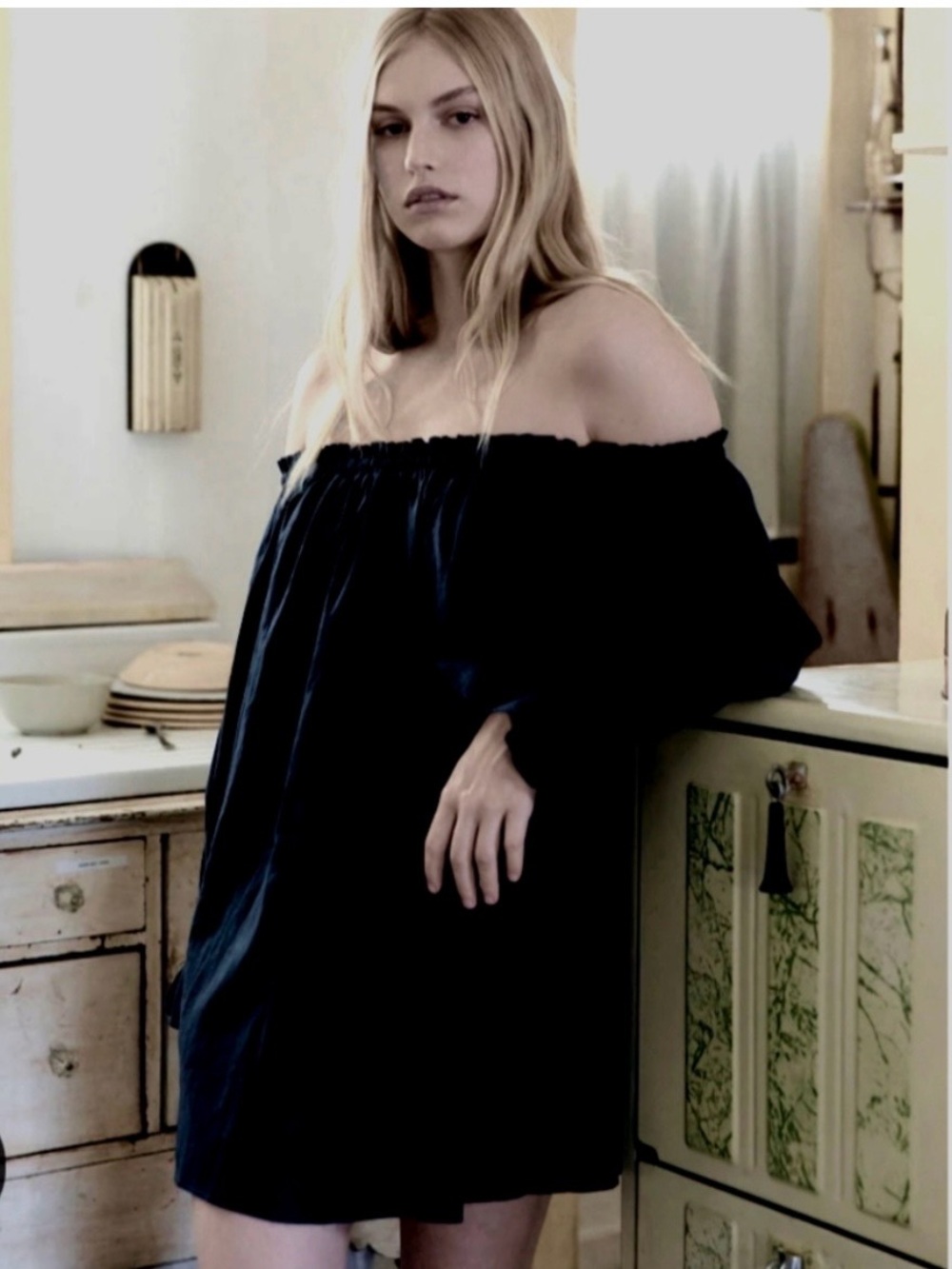 Stone Cold Fox Black Off-Shoulder Mini Dress